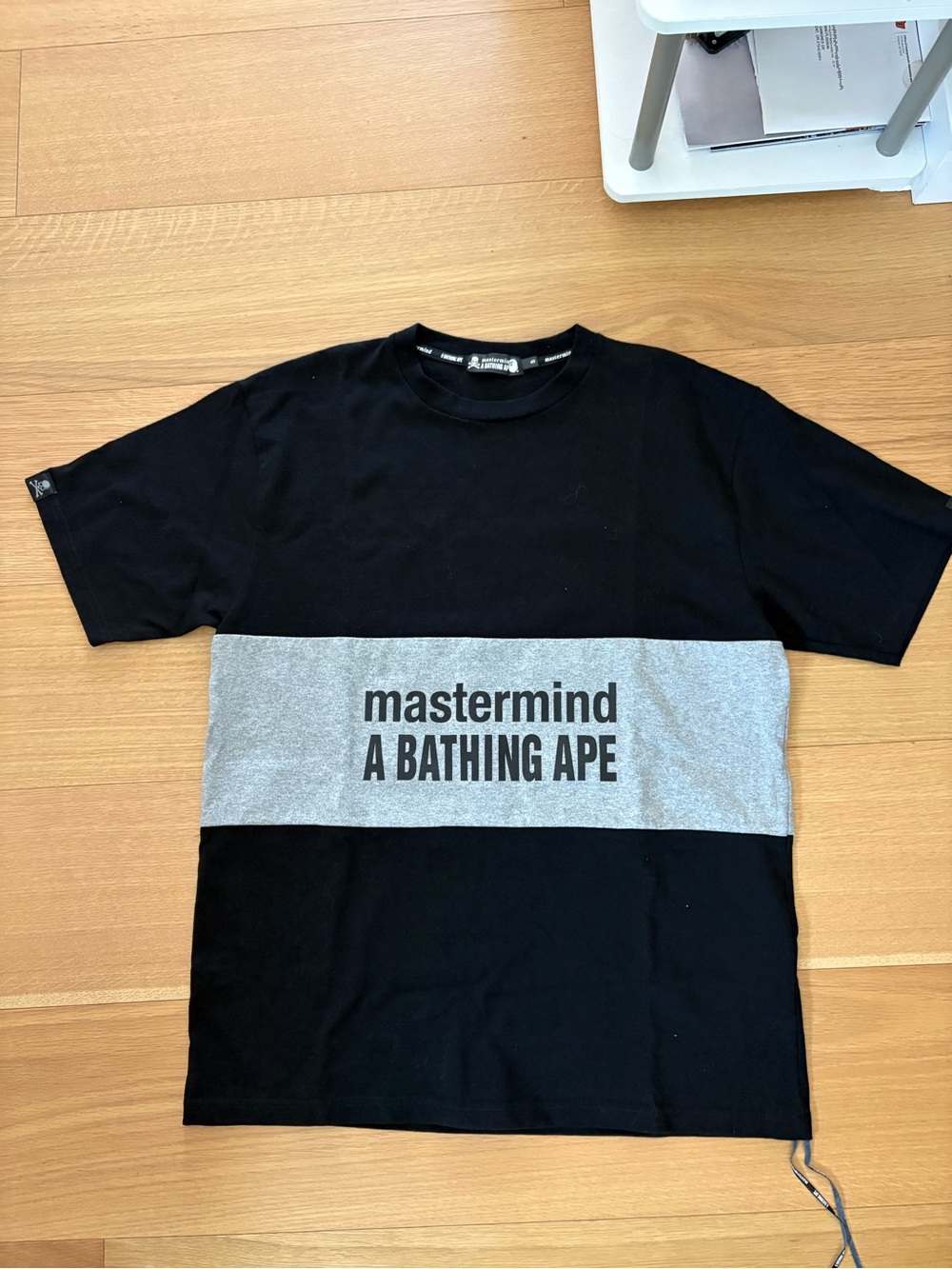Bape mastermind Black and Gray Logo Band Short Sleeve Tee